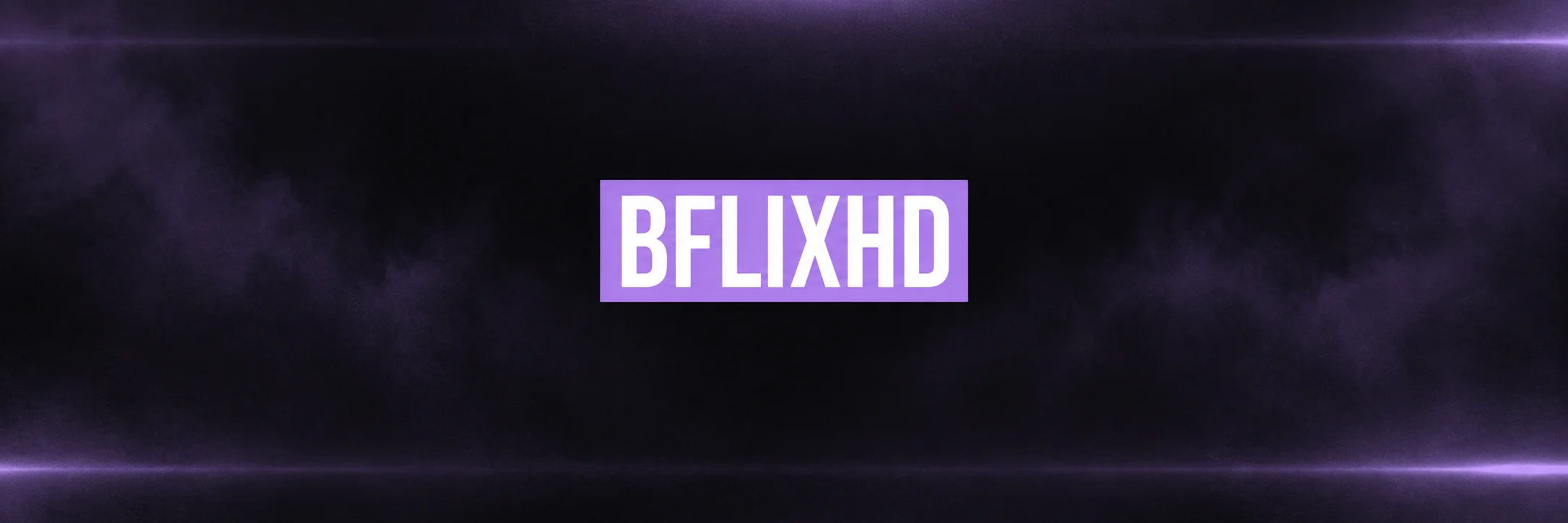 BFLIXHD white lettering in a lavender box against a dark plum background